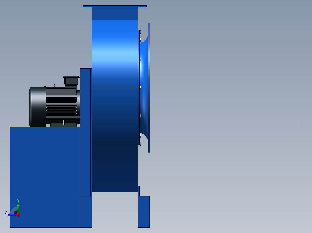 CF(A)No4A、4．5A多翼式离心通风机右视图