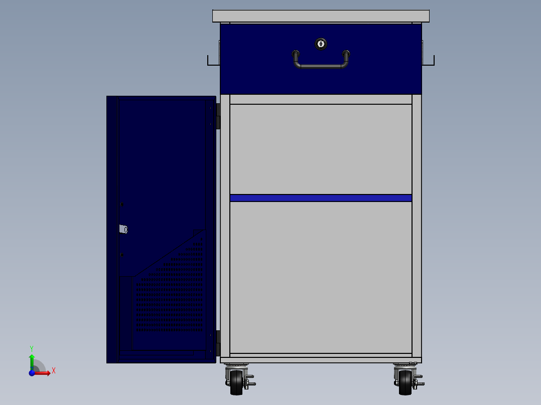 货架、工具车前视图