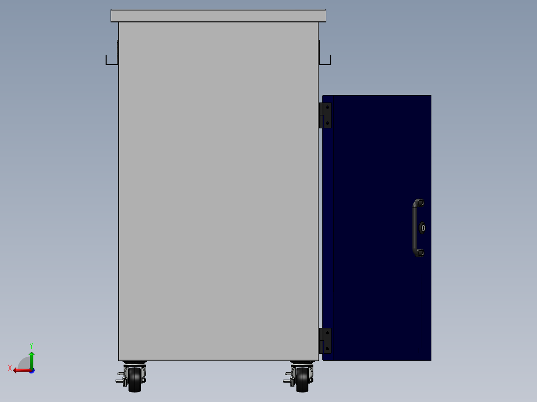 货架、工具车后视图