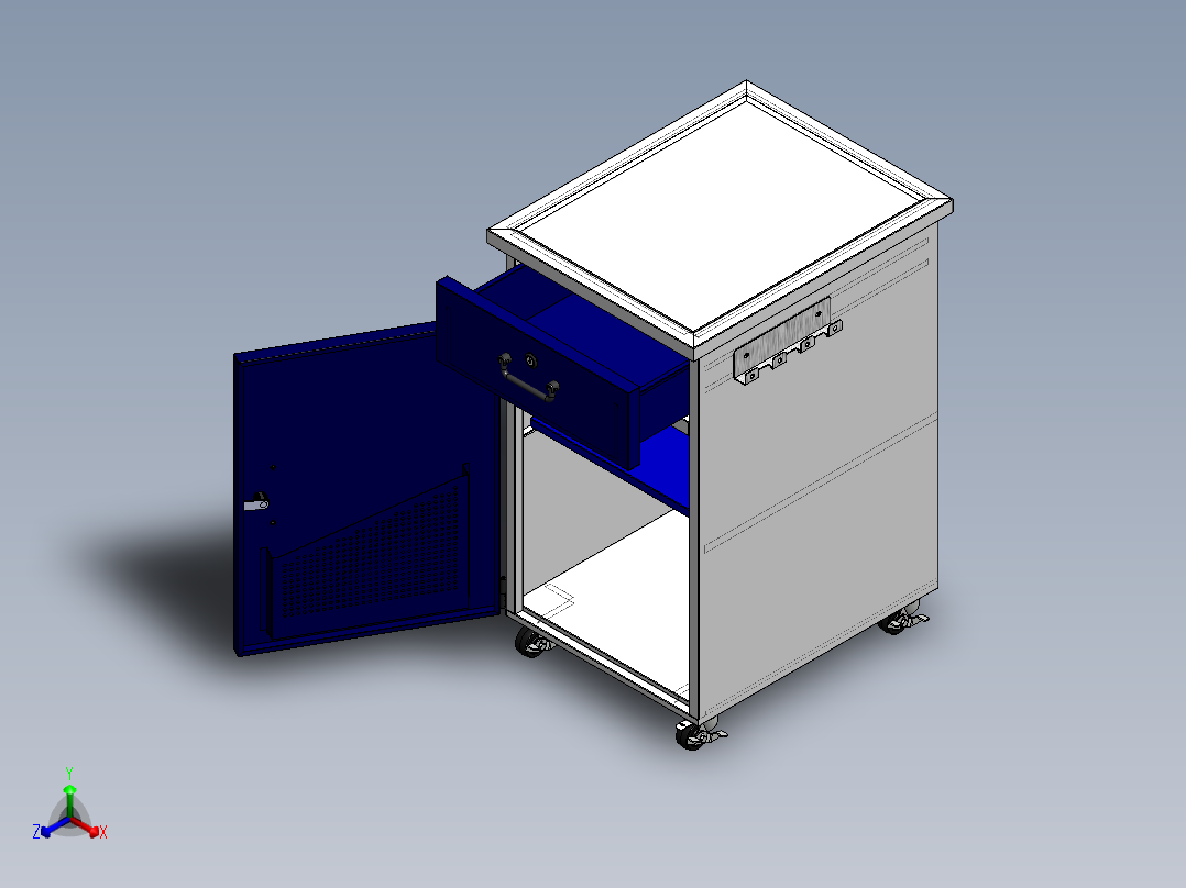 货架、工具车正等轴测图