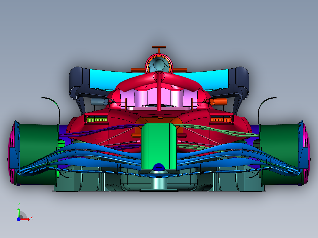 F1赛季推出的冠军赛车前视图