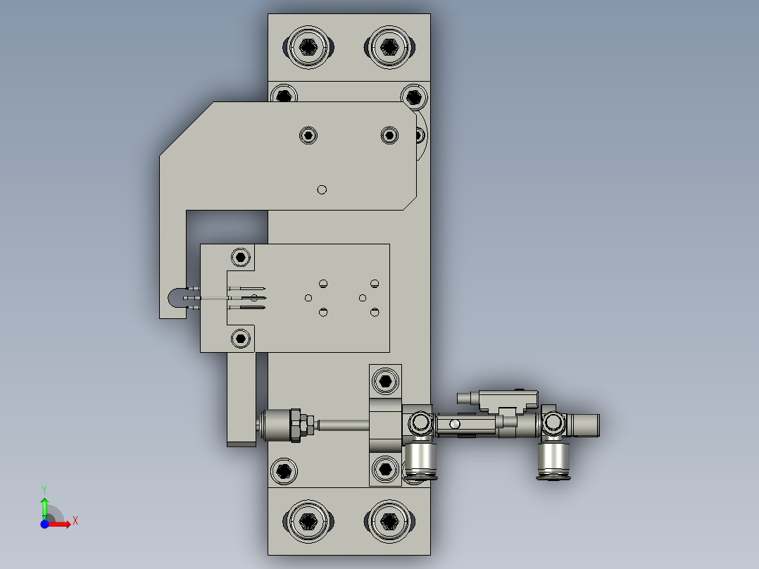 探针装配体前视图