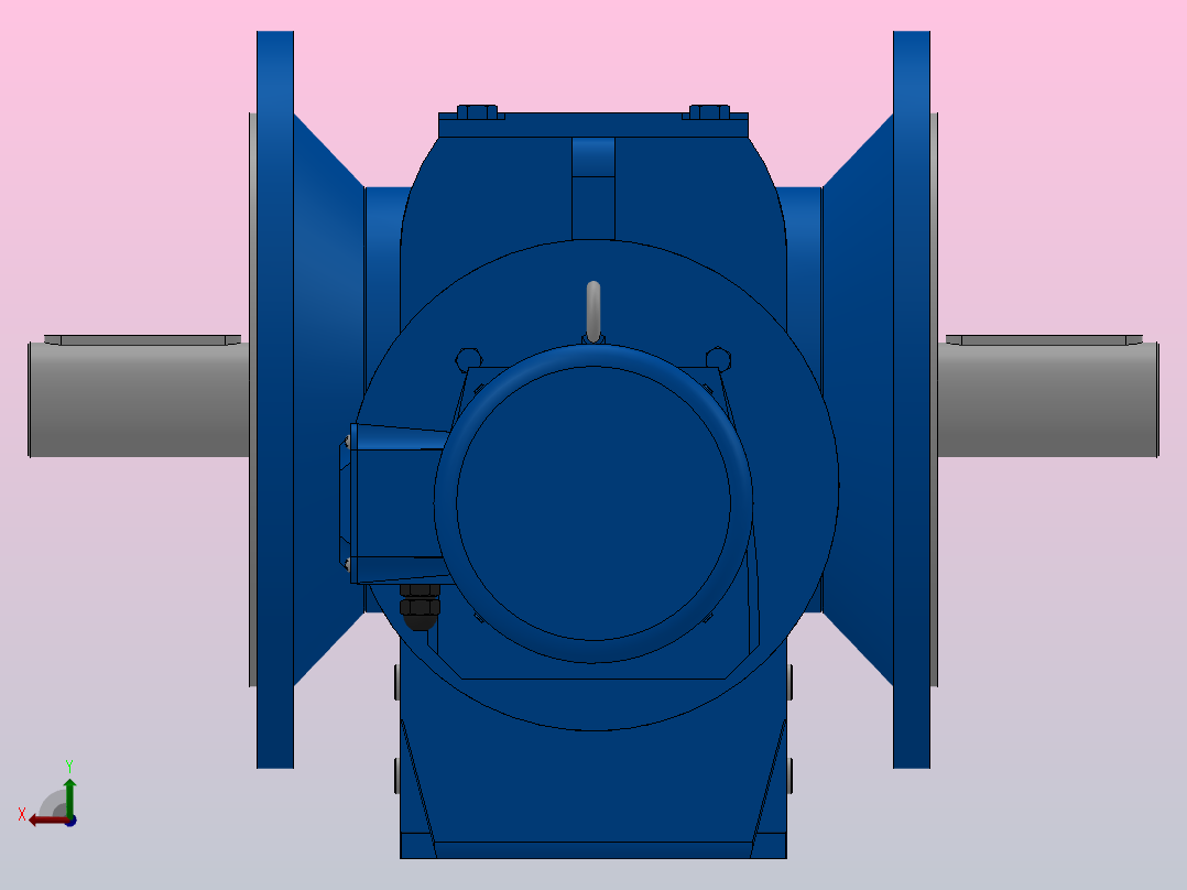 SF97R57组合式斜齿-蜗轮蜗杆减速机SF97R57-YV1.1-4P-538-M1-0°-A+B后视图