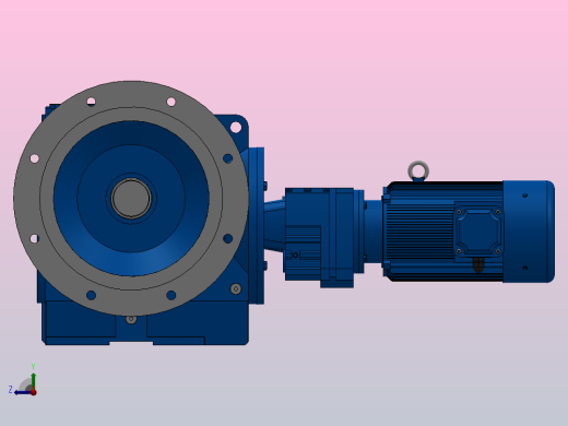 SF97R57组合式斜齿-蜗轮蜗杆减速机SF97R57-YV1.1-4P-538-M1-0°-A+B右视缩略图