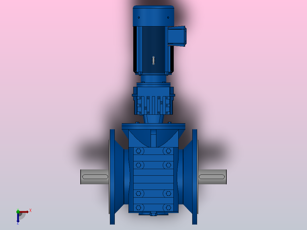 SF97R57组合式斜齿-蜗轮蜗杆减速机SF97R57-YV1.1-4P-538-M1-0°-A+B俯视图