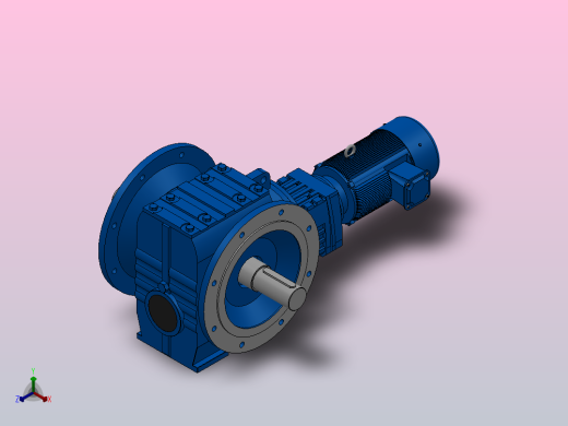 SF97R57组合式斜齿-蜗轮蜗杆减速机SF97R57-YV1.1-4P-538-M1-0°-A+B正等轴测缩略图