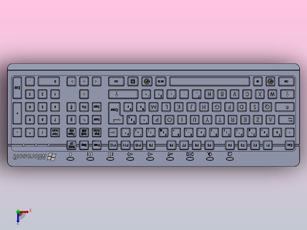 solidworks的键盘俯视图