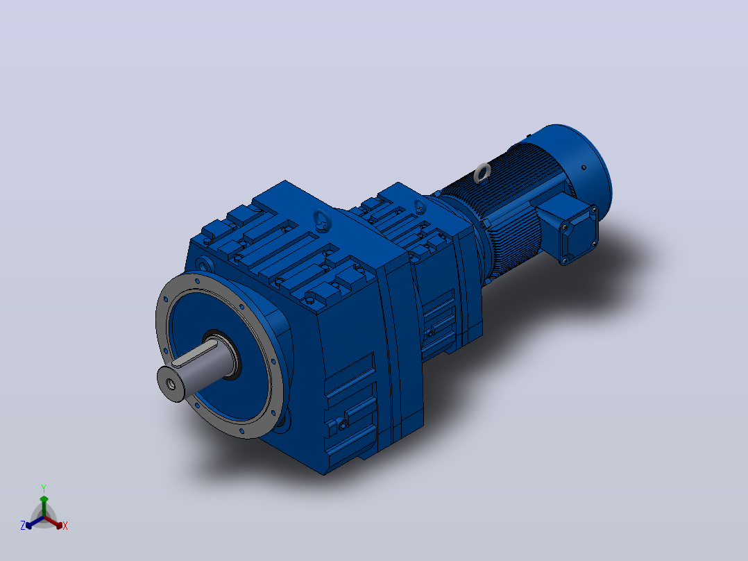 RF167R107法兰轴伸式组合型斜齿轮减速机RF167F107-Y11-4P-160M-M1-0°-Φ550主视图