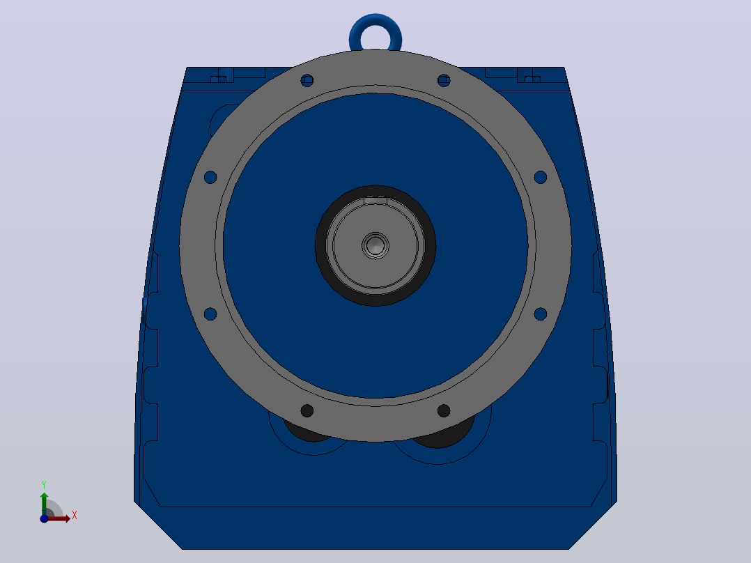 RF167R107法兰轴伸式组合型斜齿轮减速机RF167F107-Y11-4P-160M-M1-0°-Φ550前视图