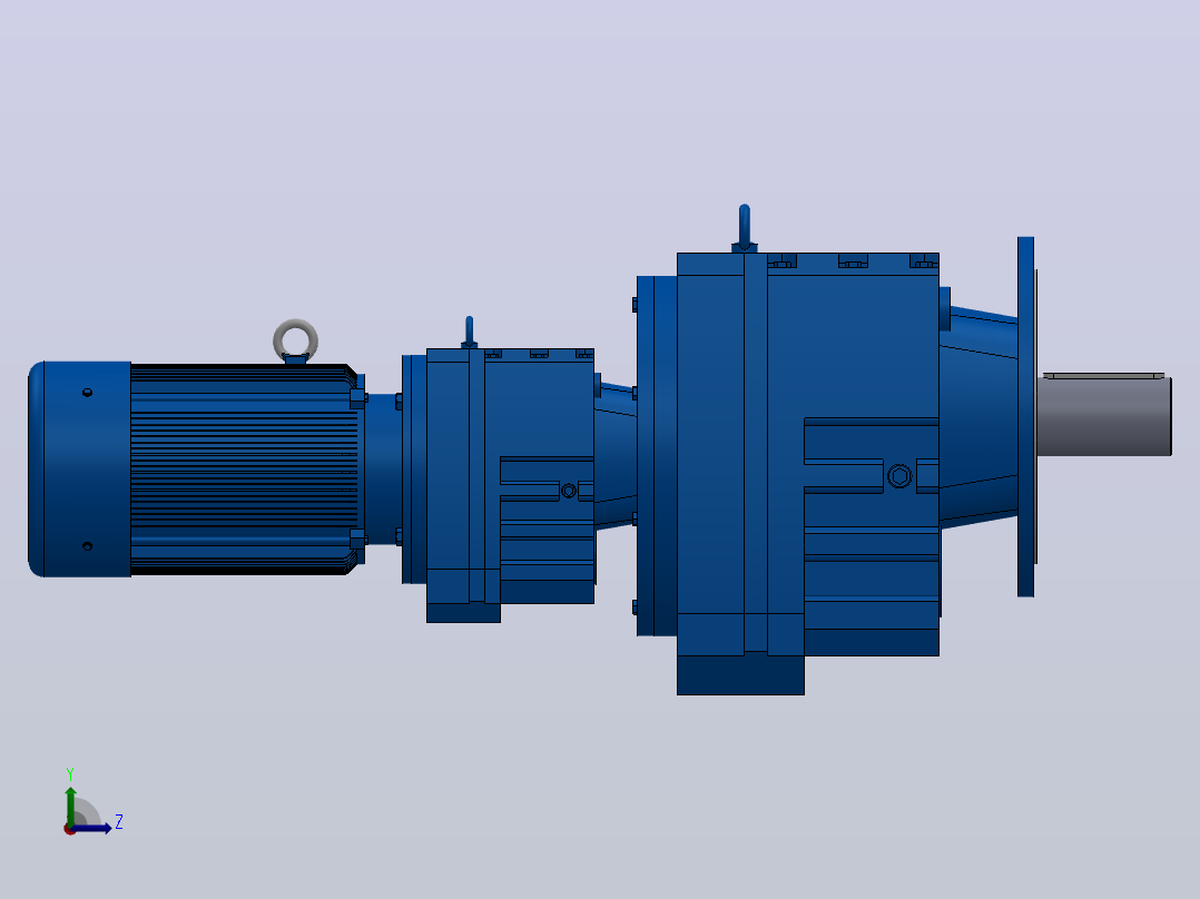 RF167R107法兰轴伸式组合型斜齿轮减速机RF167F107-Y11-4P-160M-M1-0°-Φ550左视图