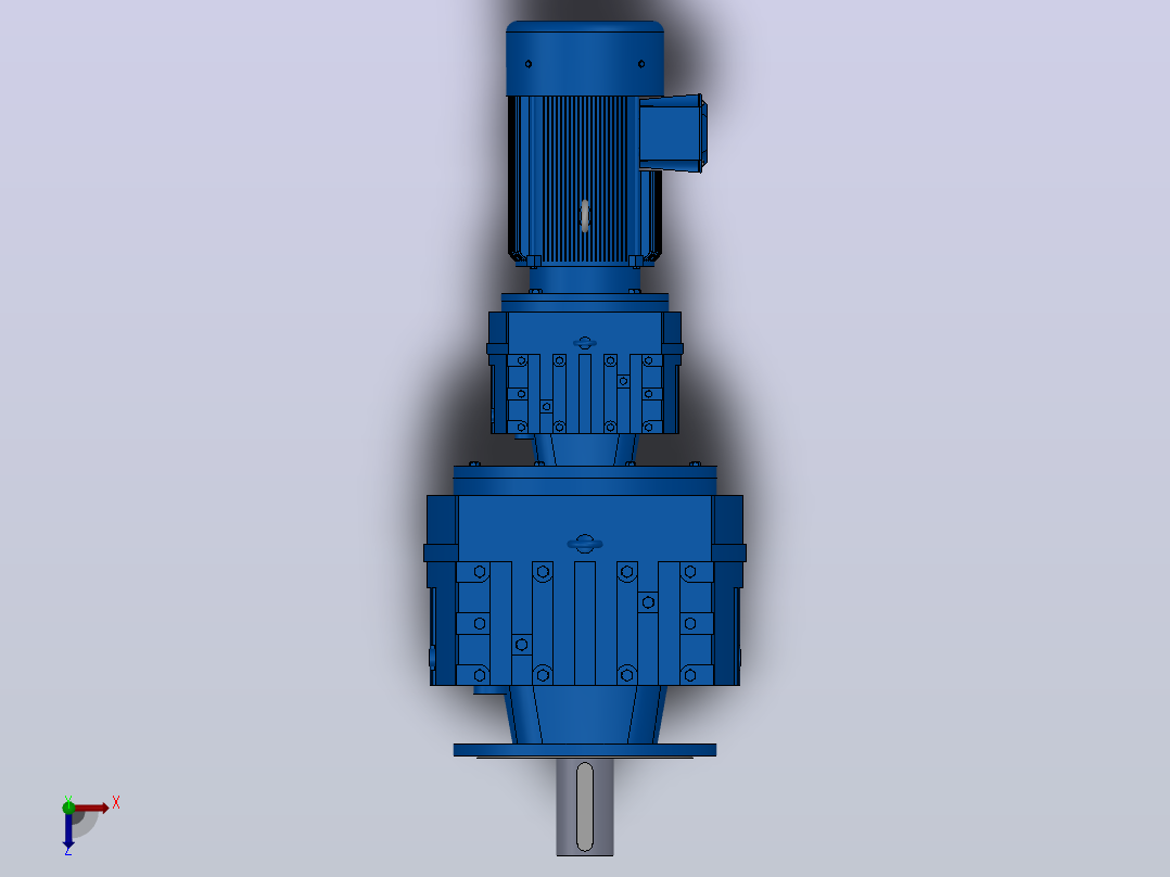 RF167R107法兰轴伸式组合型斜齿轮减速机RF167F107-Y11-4P-160M-M1-0°-Φ550俯视图