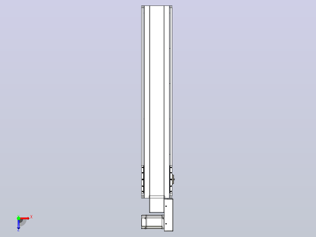 皮带直线轴半封闭可选导轨TPA-HNB-175D-140-L800-MR-Y-P75-N3俯视图