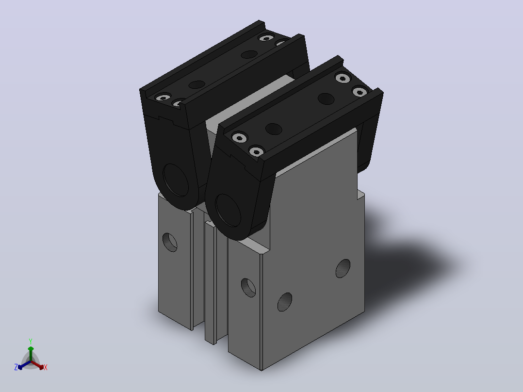 气爪（支点开闭型）齿轮式180°开闭HMHW2系列[HMHW2-20D]正等轴测图