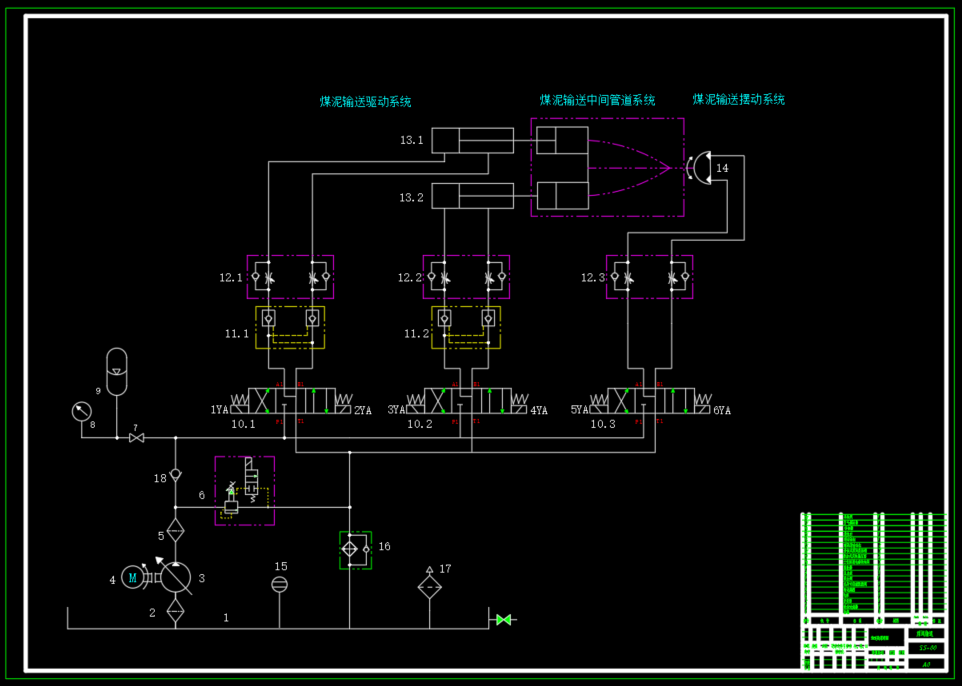 煤泥输送液压系统设计（SW+CAD+说明书）