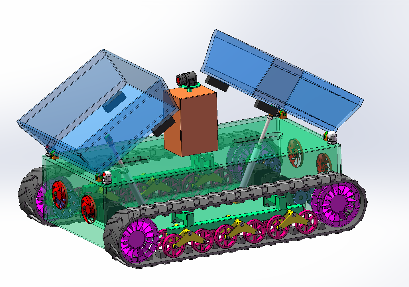 履带式矿用运输机器人（SW+CAD+说明书）