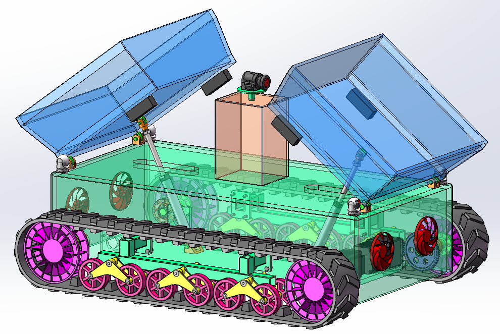 履带式矿用运输机器人（SW+CAD+说明书）