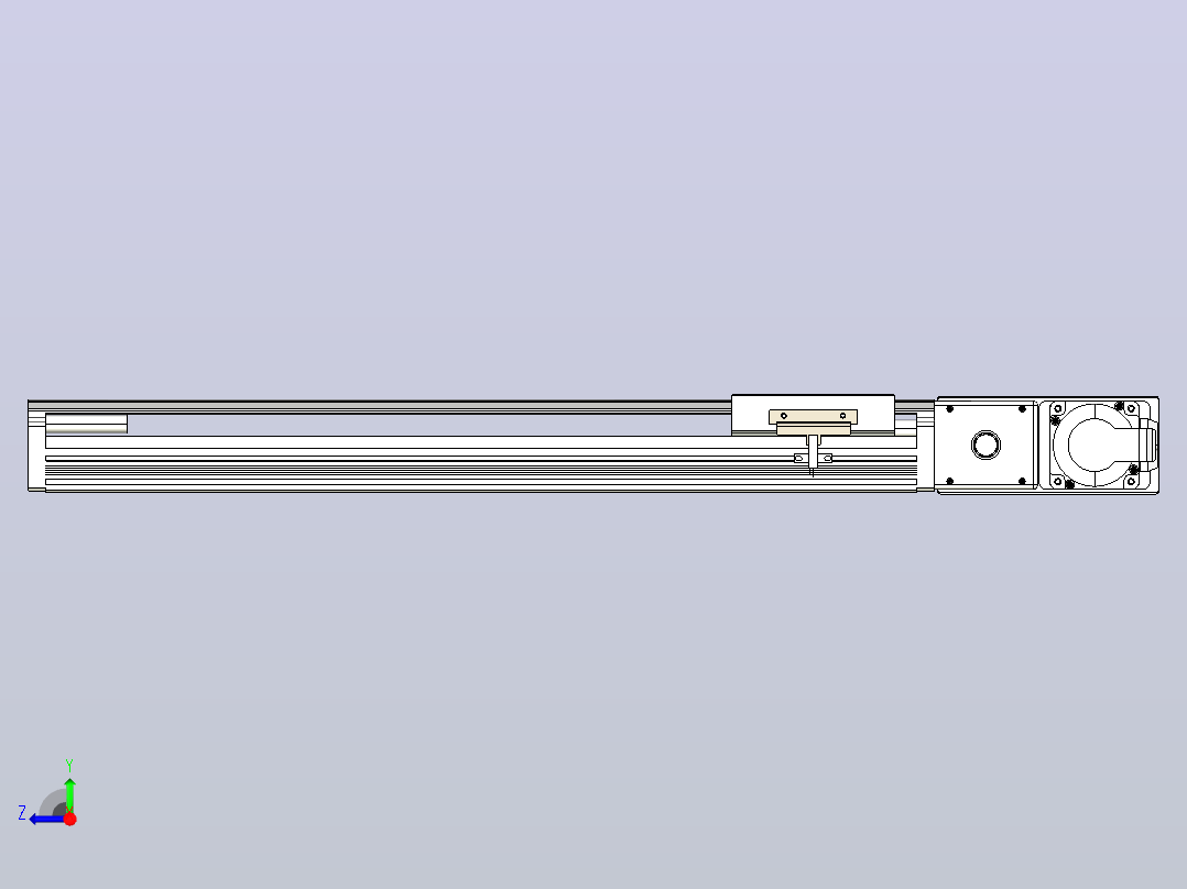 皮带直线轴半封闭可选导轨TPA-HNB-105D-90-L400-MR-Y-P20-N3右视图