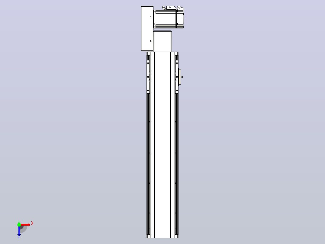 皮带直线轴半封闭可选导轨TPA-HNB-105D-90-L400-MR-Y-P20-N3俯视图
