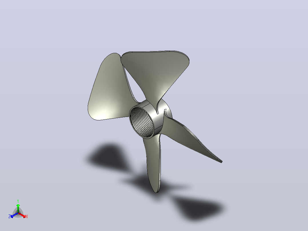 螺旋桨的3D设计模型主视图