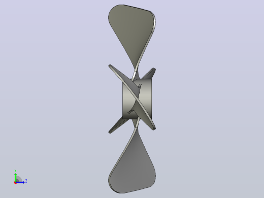 螺旋桨的3D设计模型左视缩略图