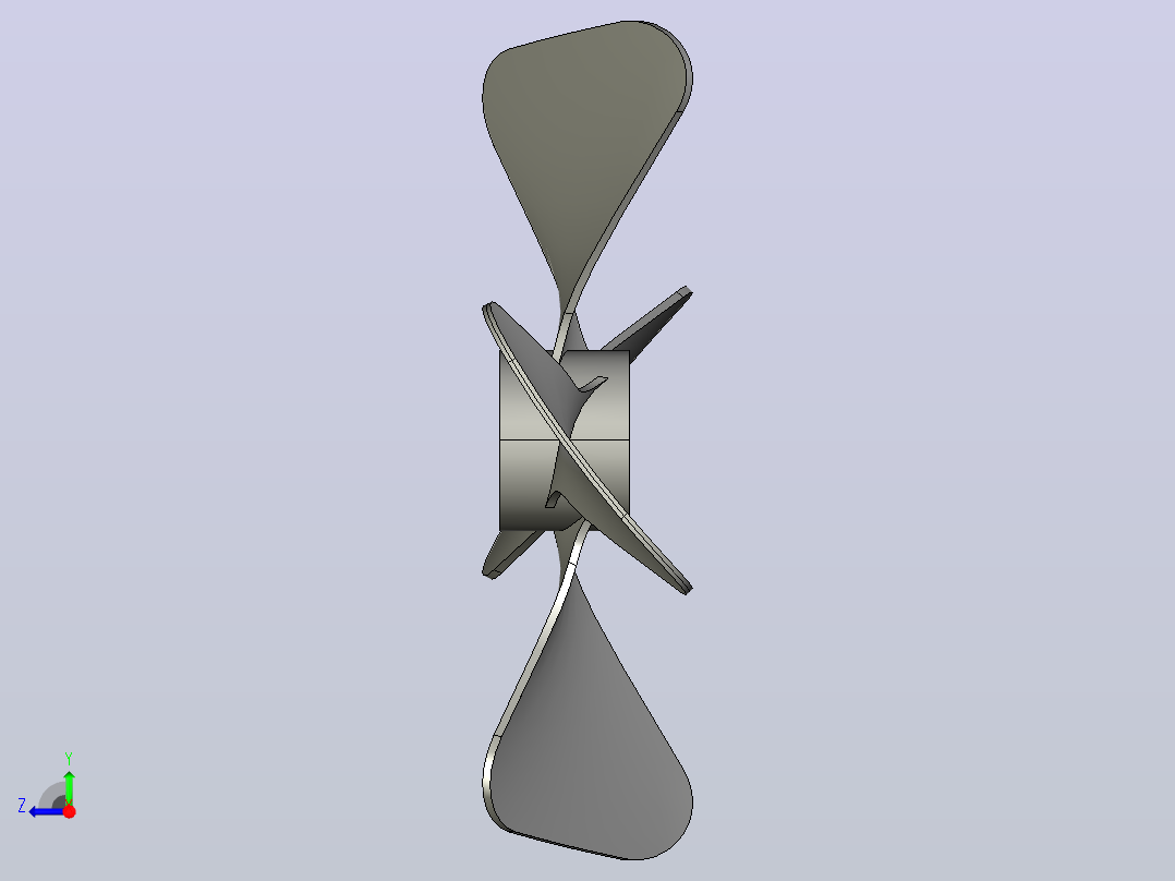 螺旋桨的3D设计模型右视图