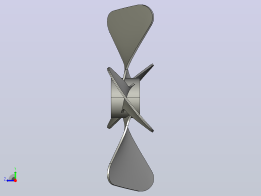 螺旋桨的3D设计模型右视缩略图