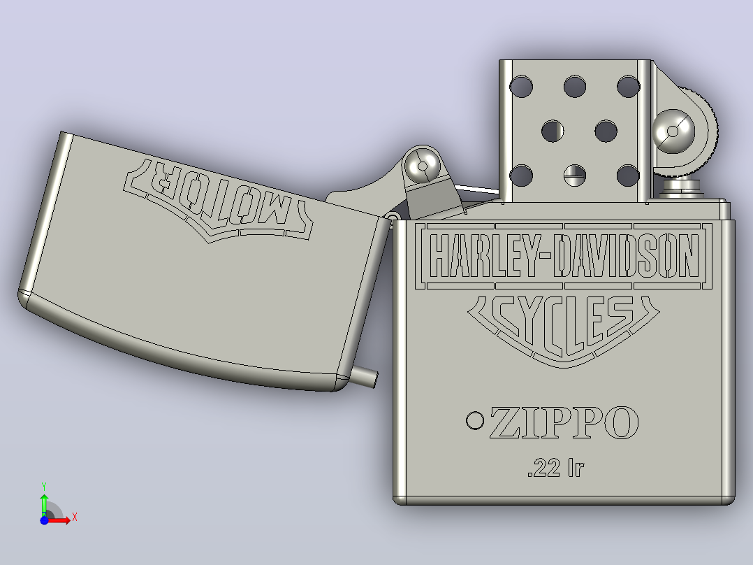 Zippo打火机前视图