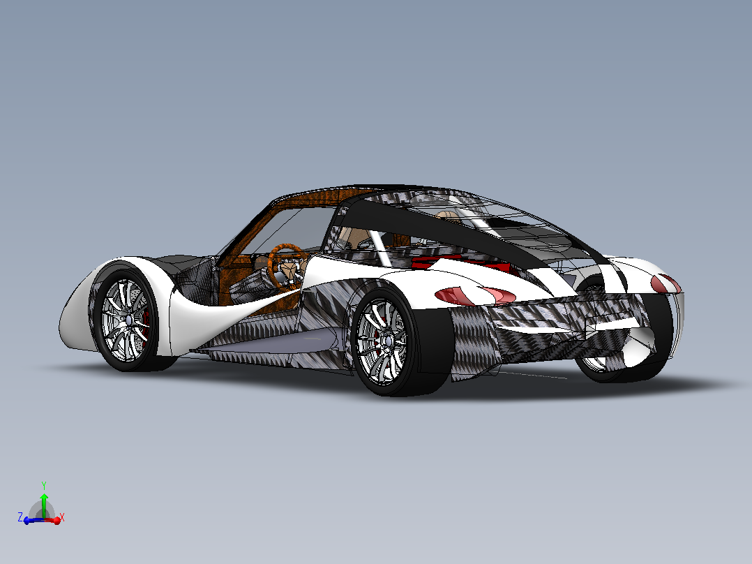 跑车3D模型主视图