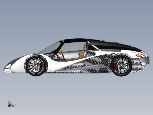 跑车3D模型前视缩略图