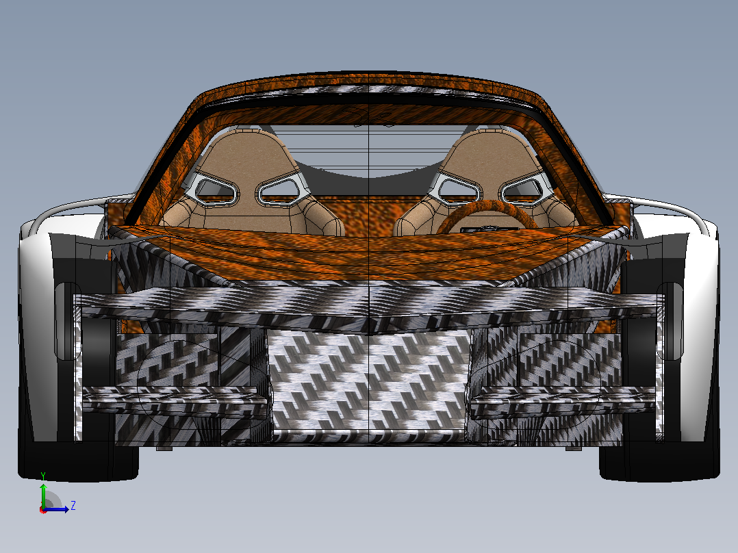 跑车3D模型左视图