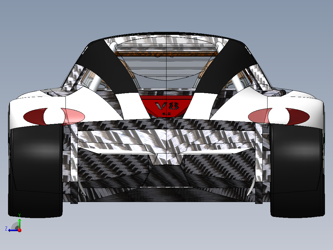 跑车3D模型右视图