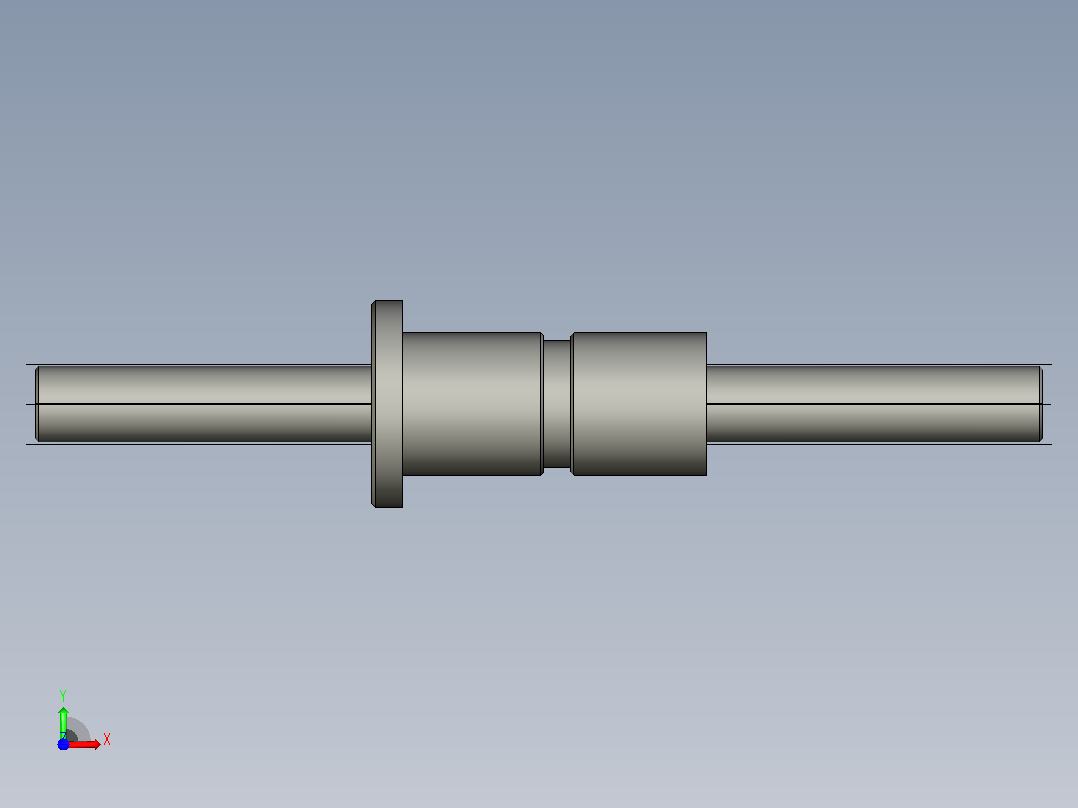 DKFZD2506-5滚珠丝杆3D模型前视图