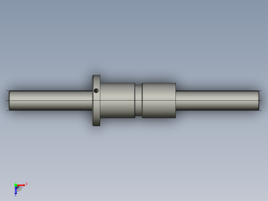 DKFZD2506-5滚珠丝杆3D模型俯视图