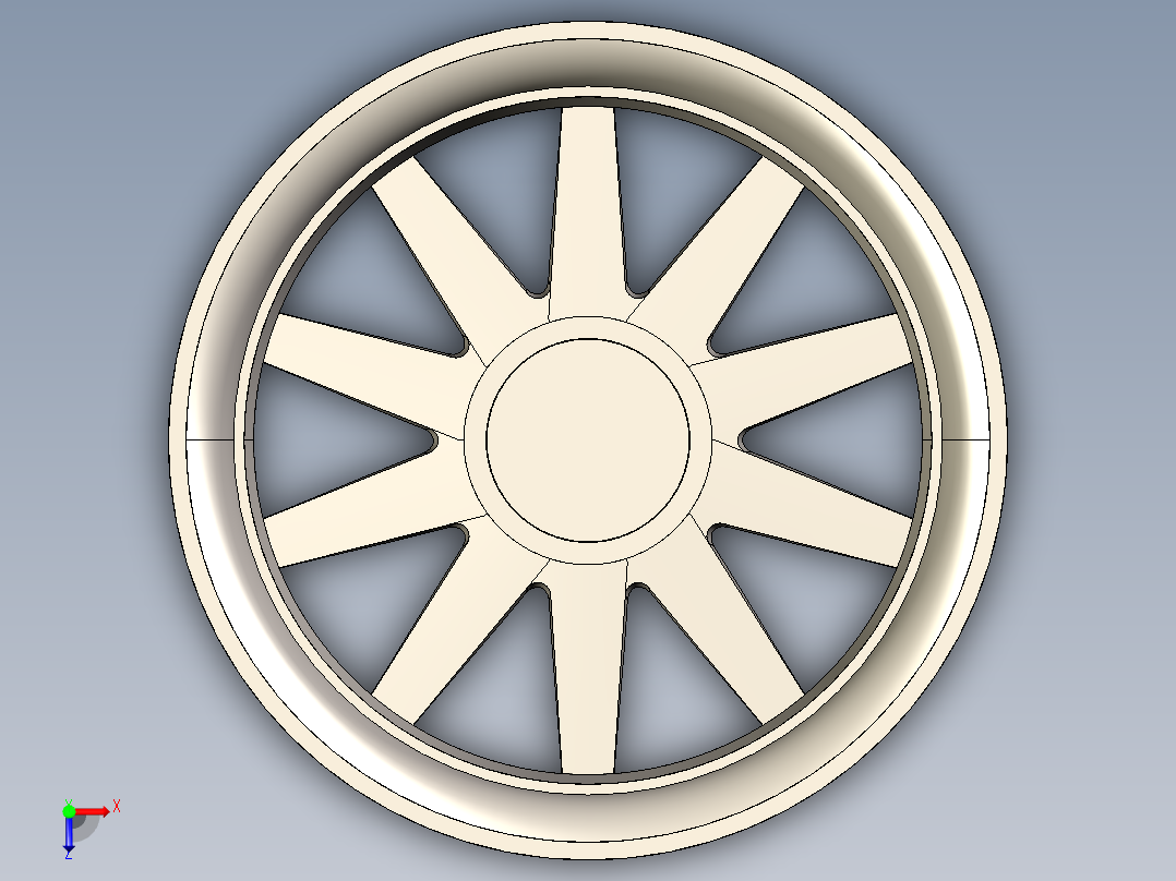 汽车车轮3D模型俯视图