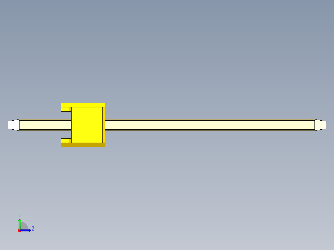 彩色公头100mil（2.54mm）系列-DS1021_yellow_1x27p_100mil_Type5_rev1.0左视图