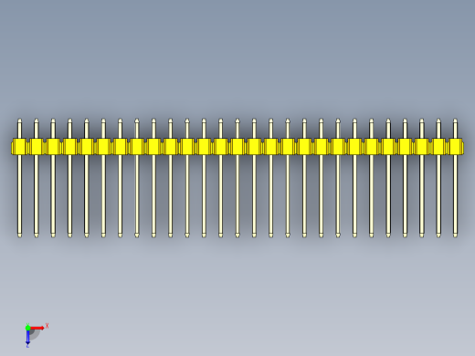 彩色公头100mil（2.54mm）系列-DS1021_yellow_1x27p_100mil_Type5_rev1.0俯视缩略图