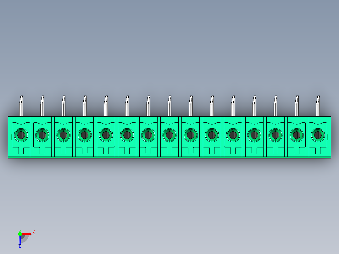 DEGSON 15EDG 系列 3.5mm 插拔式接线端子 FullPack-15EDGA-3.5-15P-14-00AH俯视图