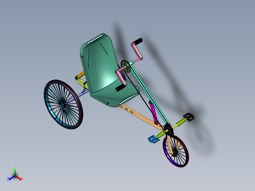 老年人链条手摇三轮车