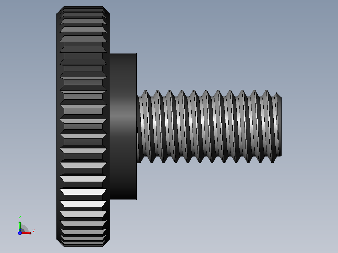 滚花旋钮-Knurled Knob 10-32x0.625x.375.SLDPRT前视图