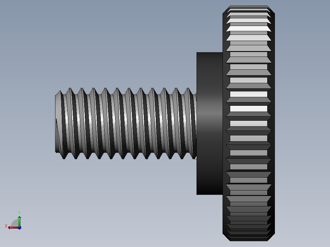 滚花旋钮-Knurled Knob 10-32x0.625x.375.SLDPRT后视图