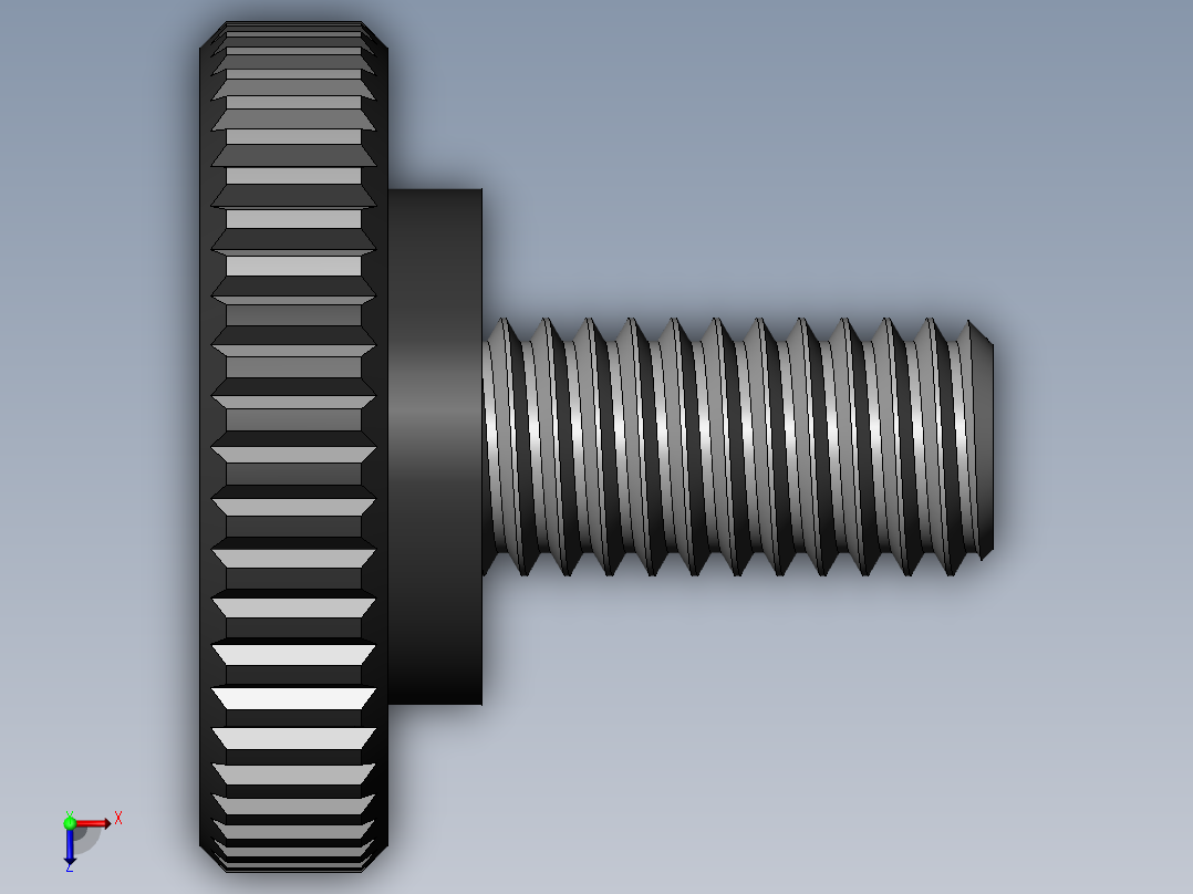 滚花旋钮-Knurled Knob 10-32x0.625x.375.SLDPRT俯视图