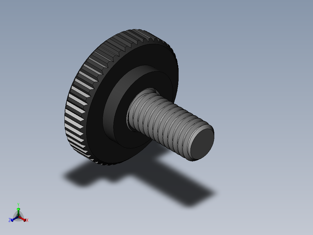 滚花旋钮-Knurled Knob 10-32x0.625x.375.SLDPRT正等轴测图