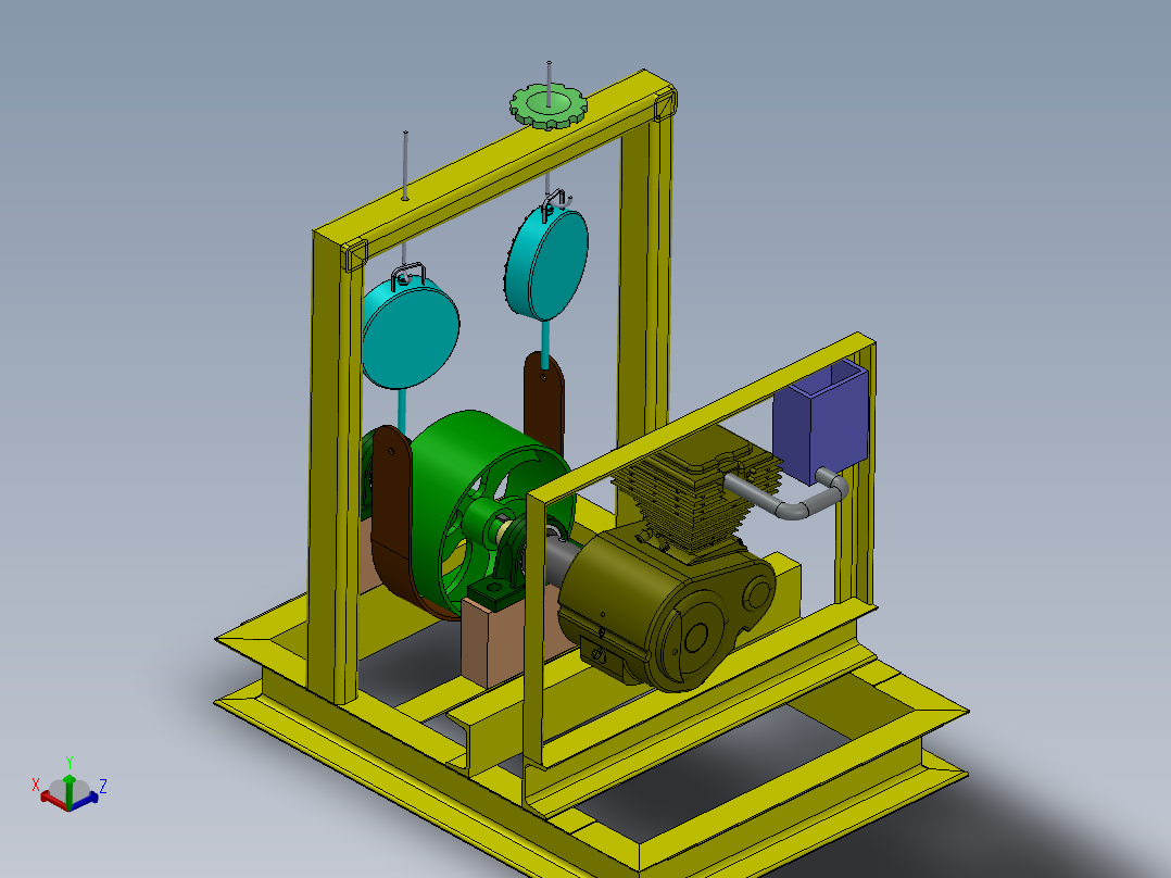 乙炔气发电机组试验台3D模型图纸 Solidworks设计