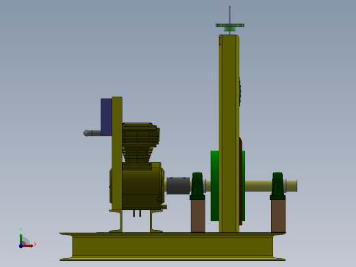 乙炔气发电机组试验台3D模型图纸 Solidworks设计前视缩略图
