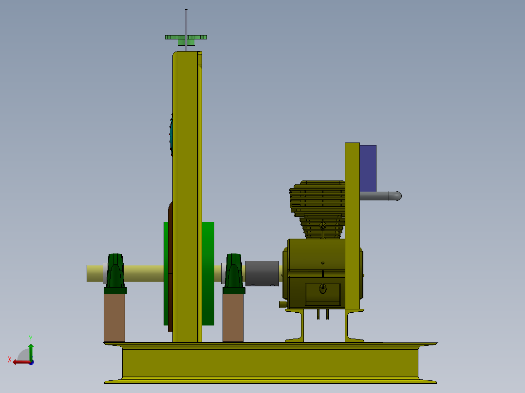 乙炔气发电机组试验台3D模型图纸 Solidworks设计后视图