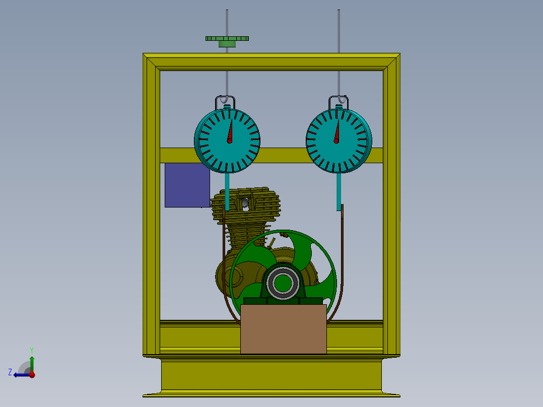 乙炔气发电机组试验台3D模型图纸 Solidworks设计右视图
