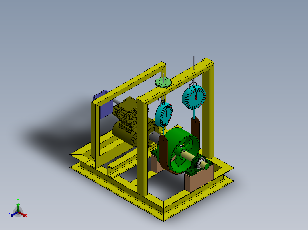 乙炔气发电机组试验台3D模型图纸 Solidworks设计正等轴测图