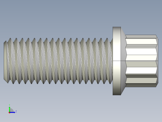 法兰头螺钉-5-16in-24 0.75long 12-point screws.IGS左视缩略图