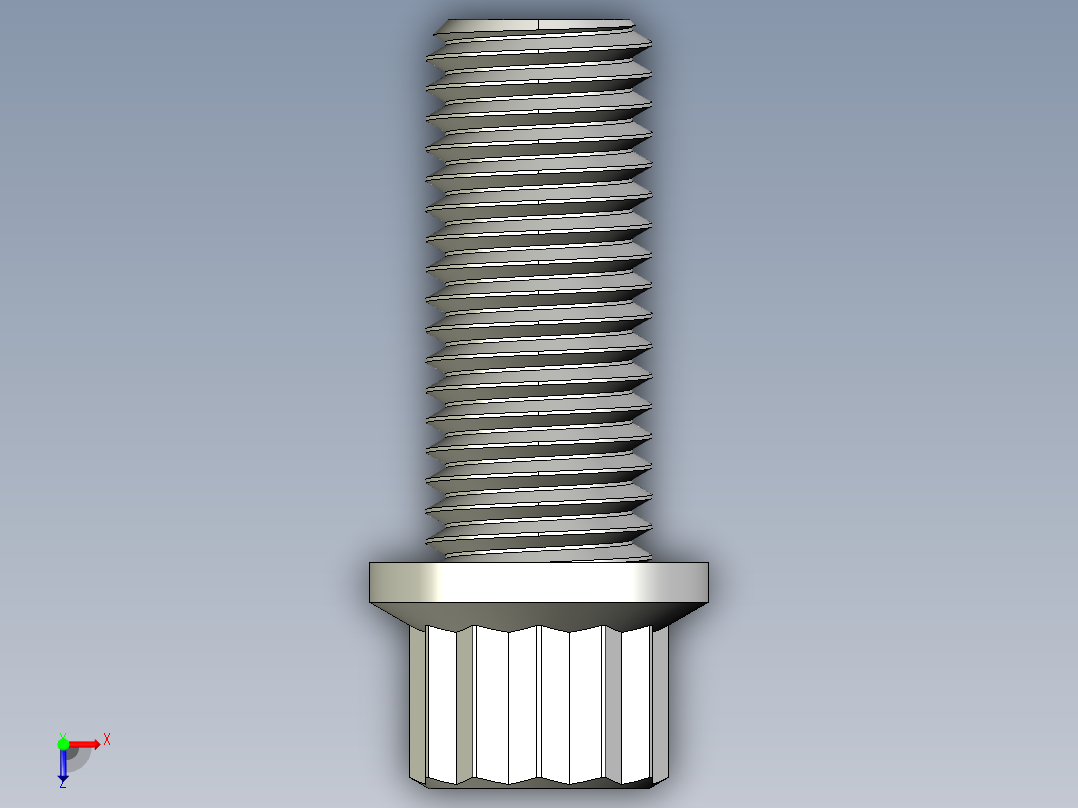 法兰头螺钉-5-16in-24 0.75long 12-point screws.IGS俯视图