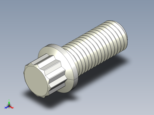 法兰头螺钉-5-16in-24 0.75long 12-point screws.IGS正等轴测缩略图